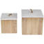 Ensemble de boîtes décoratives en bois brun avec couvercle en bois blanchi Stoyna-2102130666