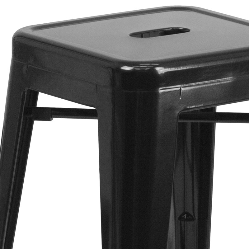 Tabouret Nieva, Noir, Tabouret de bar (siège d’une hauteur de 30 po), 4