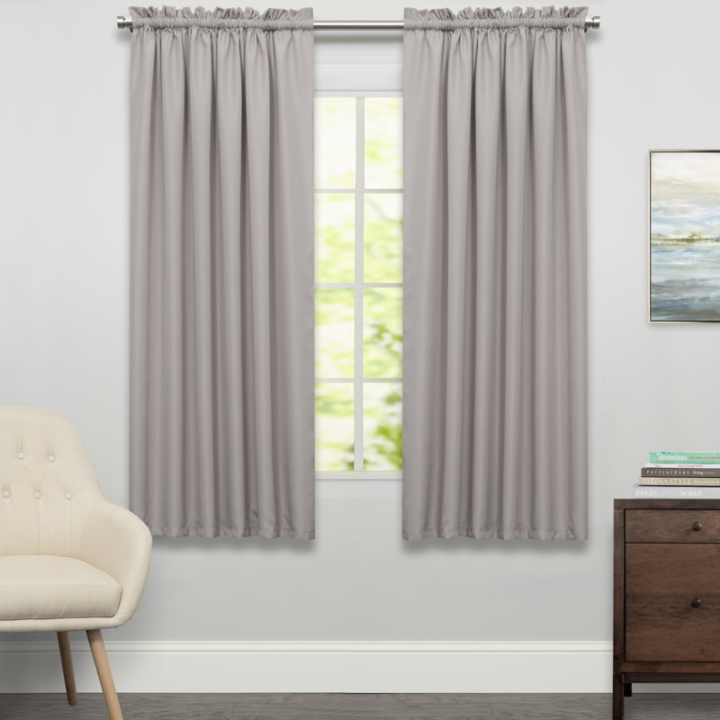 Calne Opaque Curtain Single Panel, Taupe, 54" W x 84" L