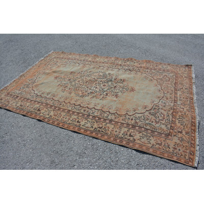 Tapis verts de luxe, grands tapis 5,7 x 8,7 pi, tapis rétro, tapis de sol, tapis géométriques, tapis turc