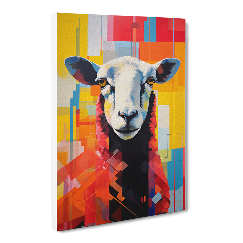 Sheep Constructivism - Wrapped Canvas, 60cm H x 40cm W x 3cm D