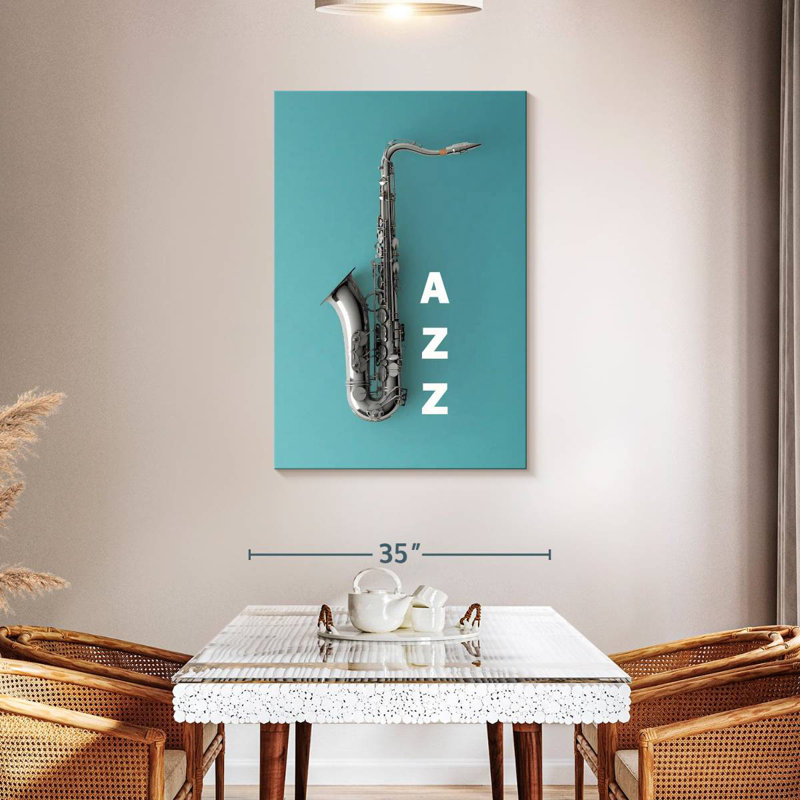 Abarca, saxophone sur jazz, H 45 po x l 30 po
