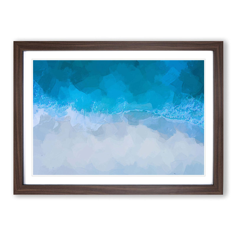Edge of the Ocean in the Maldives in Abstract - Picture Frame Graphic Art Print, Walnut Framed, 36cm H x 48cm W x 2cm D