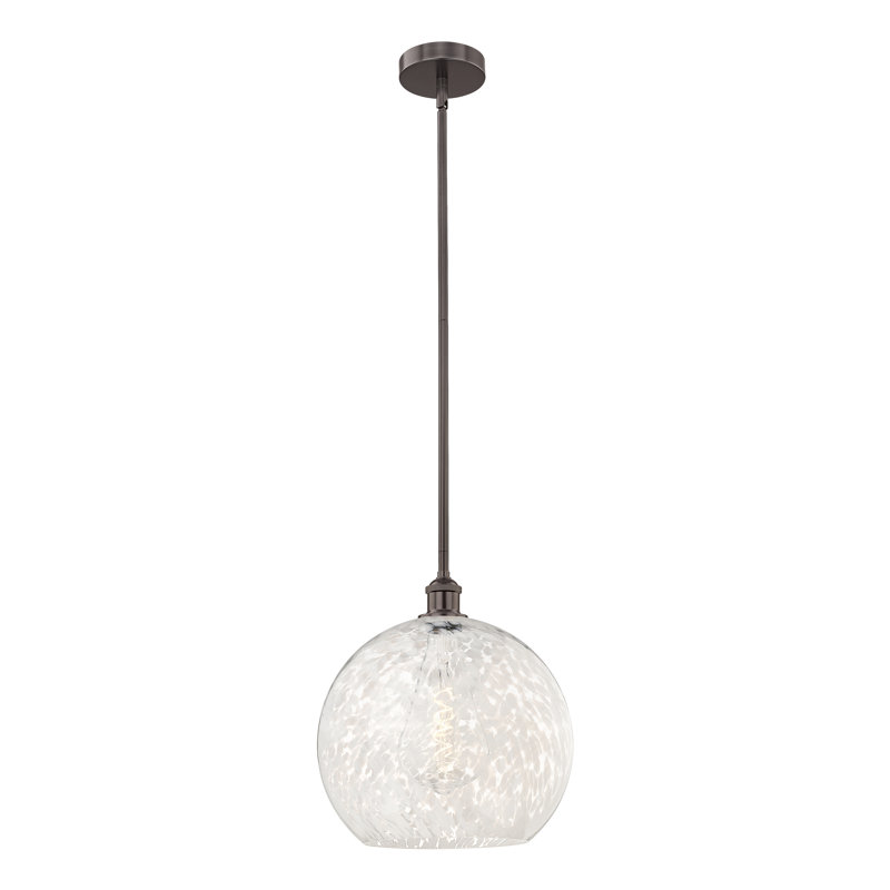 Luminaire suspendu 1 lumière Ivana, H 16,13 po x l 13,75 po x P 13,75 po, Bronze huilé