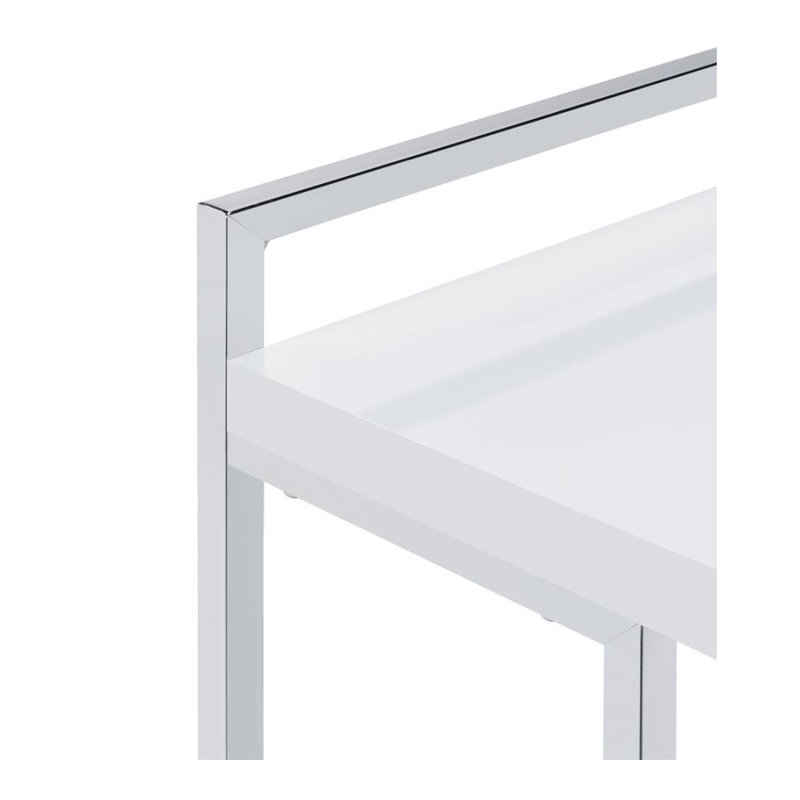 Table de bout Chandlar C Table, Chrome, Bois blanc