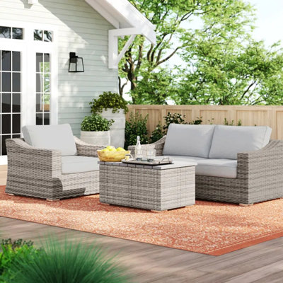 Ensemble de conversation pour 3 personnes avec coussins moelleux