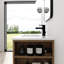 Lavabo de meuble-lavabo mural 30 po avec tiroir à fermeture en douceur et lavabo à compartiment latéral, pouces. Et un plateau. Imitation de chêne, contreplaqué stable et durable
