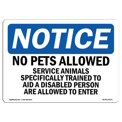 Plaque en aluminium 12 x 18 sans animaux de compagnie