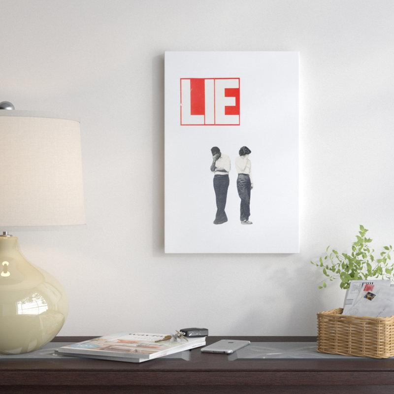«Lie» par Richard Vergez - impression sur toile tendue, H 40 po x l 26 po x P 1,5 po, Toile tendue, Pas de tapis