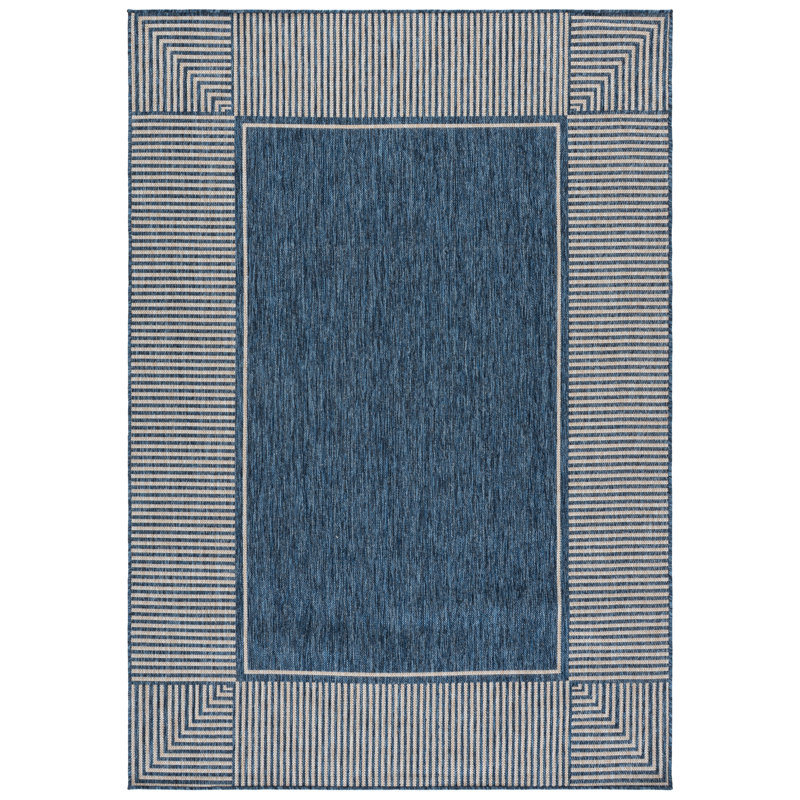 Beach House Power Loom Polypropylene Plastic; Polyester Striped Indoor / Outdoor Rug, 5'-3" x 7'-6" Rectangle