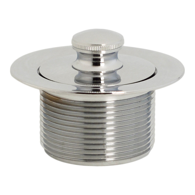 14" Brass Twist & Close Bathtub Leg Drain Assembly with 2-Hole Overflow, Polished Nickel