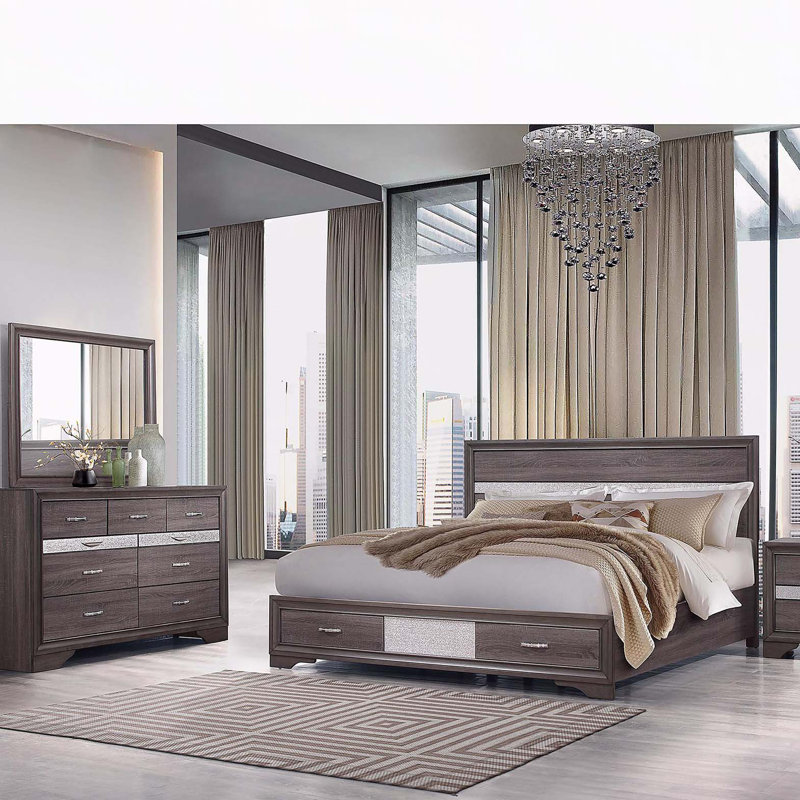 Table de chevet Ryder Sparkle Grey