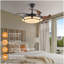 Ventilateur de plafond rétractable de 42 po avec lumière, ventilateur de lustre moderne à DEL avec télécommande, pales réglables à 6 vitesses, moteur à courant continu silencieux, éclairage à intensité variable pour le salon, la chambre à coucher, la salle à manger