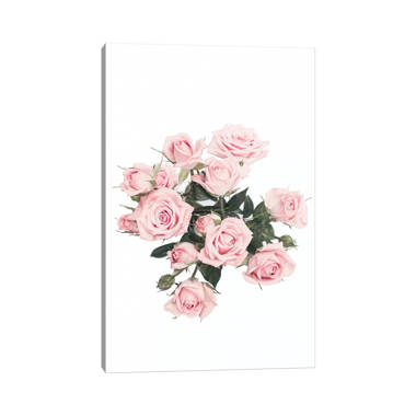 Pink Roses On Canvas by Sisi And Seb Print
