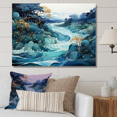 Paysage japonais encre liquide I, impression sur toile