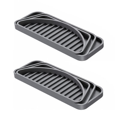 Silicone Refrigerator Water Dispenser Drip Tray 2 Pack, Cuttable Non-Slip Spill-Proof Drip Collector Pan Protector, Compatible with Whirlpool Samsung LG GE Fridges