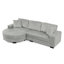 Canapé-lit modulaire gris en velours côtelé, siège en L confortable avec structure solide, convertible à gauche ou à droite, repose-pieds en forme d'arc pour coussins élégants, structure en bois, méridienne droite, style-442246413