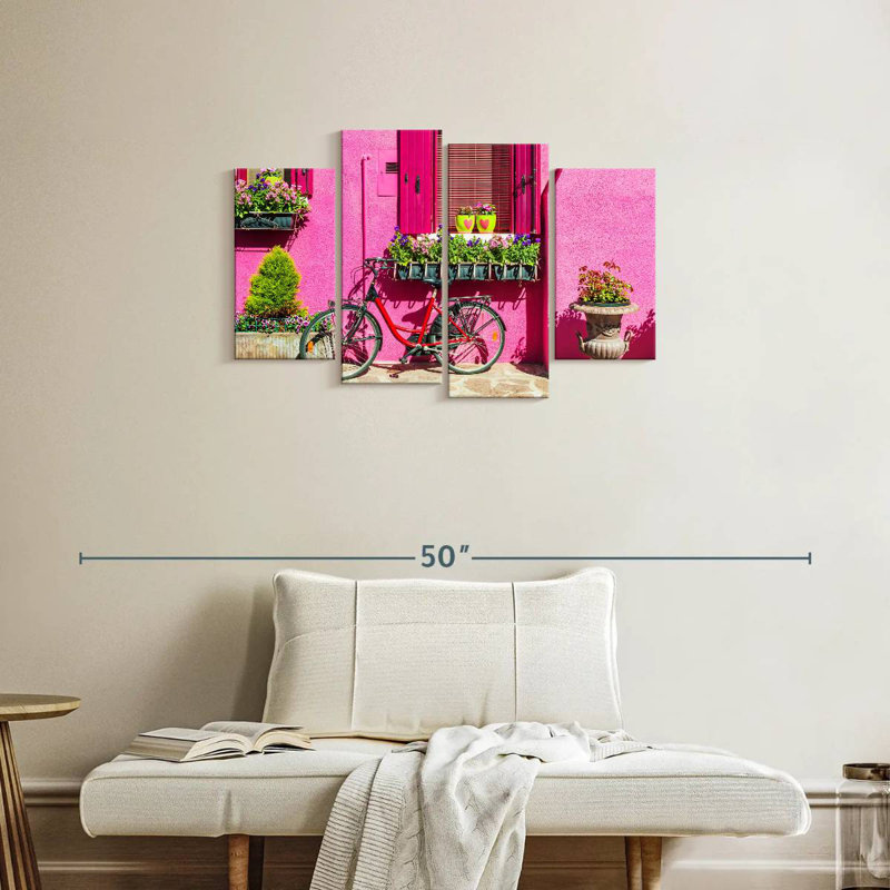 Vélo maison rose, H 22 po x l 36 po