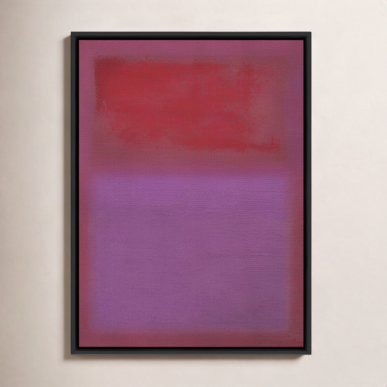 Composition Deep by Charles Stuart, 32" H x 24" W x 2" D, Violet, Black