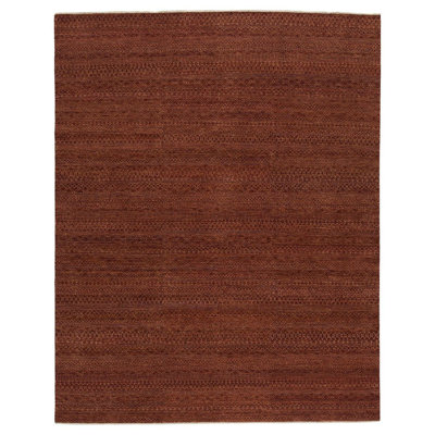 Smith Wool Geometric Area Rug in Rusty Red