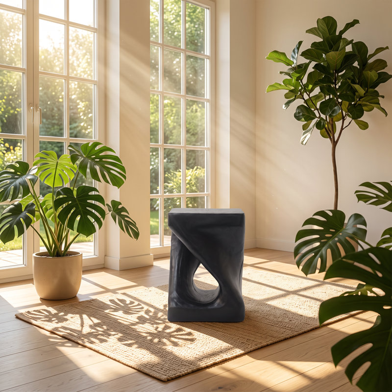 Table d'appoint torsadée en oxyde de magnésium Christopher Knight Home, 29,8 cm L x 29,8 cm P x 40,6 cm H