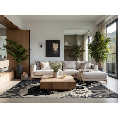 Tapis noir moelleux et moelleux Taguington Jaguar