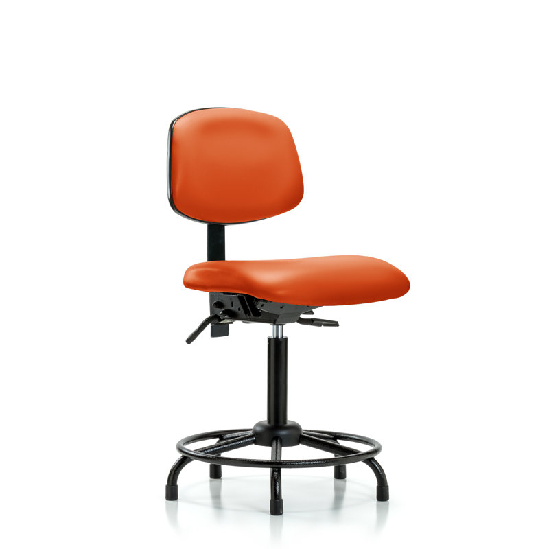 Chaise de dessinateur Matilda, Roulettes, Inclus, Orange