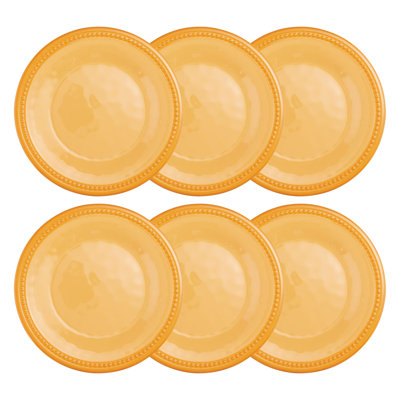 6-Piece Beaded 8 1/2" Melamine Plate