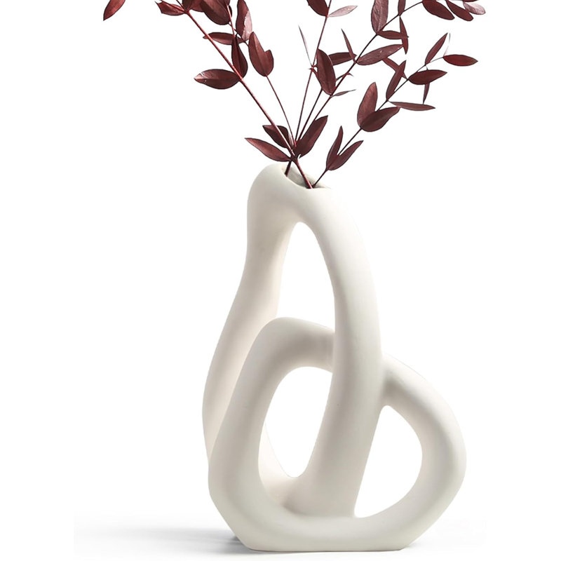 Vase à fleurs moderne en céramique blanche