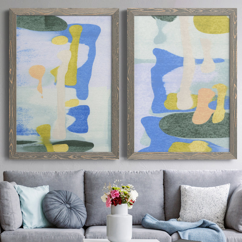 Toile encadrée de qualité supérieure Rorschach Rainbow I - prête à être accrochée, H 31,5 po x l 47 po x P 1,5 po