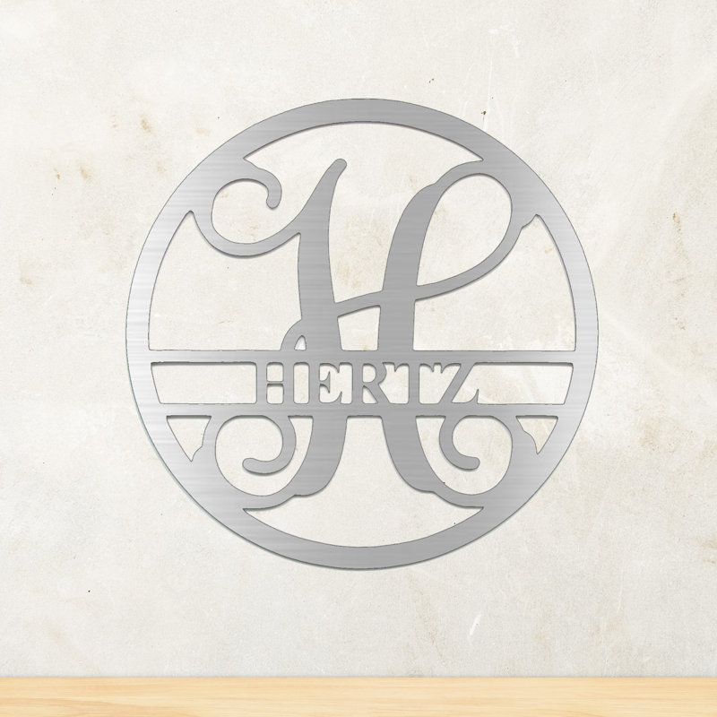 Monogram Metal Wall Art - Personalized Initial Wall Art - Custom Name Letter Design Sculpture - Modern Farmhouse Style Wall Hanging - Industrial Metal Art - Home Entryway Bedroom Living Room Decor - Elegant Statement Art Piece