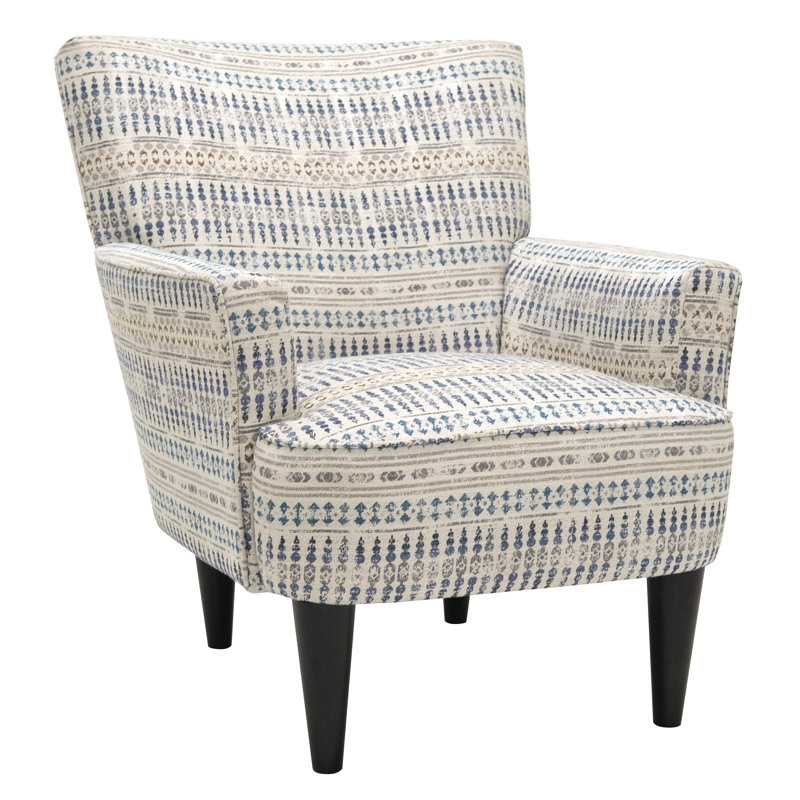 Akanni Upholstered Armchair, Blue Maroc Polyester
