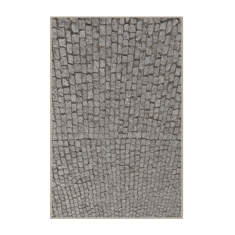 Tapis gris tissé à la machine, Rectangle 7 pi x 9 pi