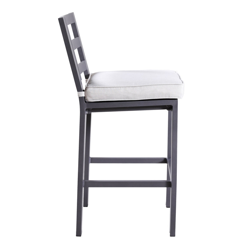Outdoor Armless Aluminum Barstools With Cushion