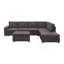 Canapé modulaire Cassia de 120 po avec repose-pieds en lin gris foncé Cassia