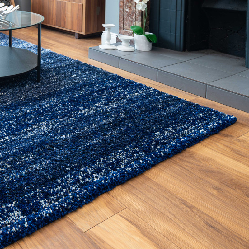Luxury Shaggy Navy Rug, Runner 60 x 240cm