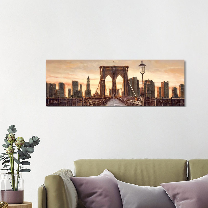 Manhattan Evening by Matthew Daniels - Wrapped Canvas Panoramic Painting, 121.92 cm H x 40.64 cm W x 1.91 cm D