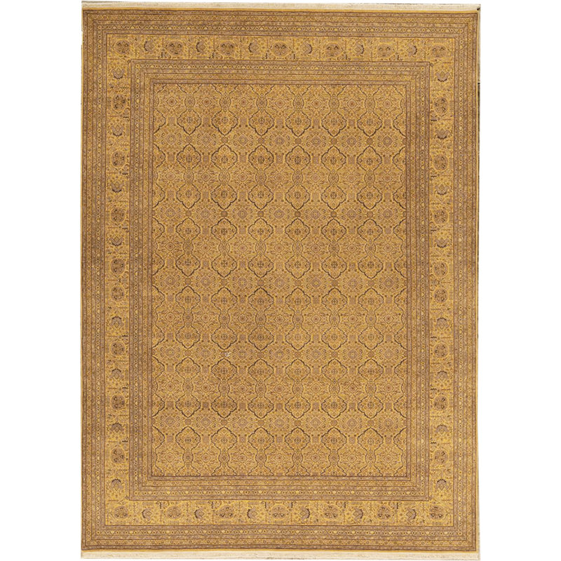 Signature Wool Oriental Area Rug in Gold