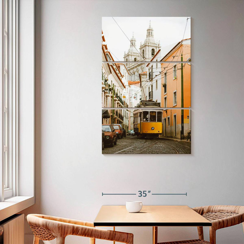 Mehar Alfama Yellow Tram, 65" H x 42" W