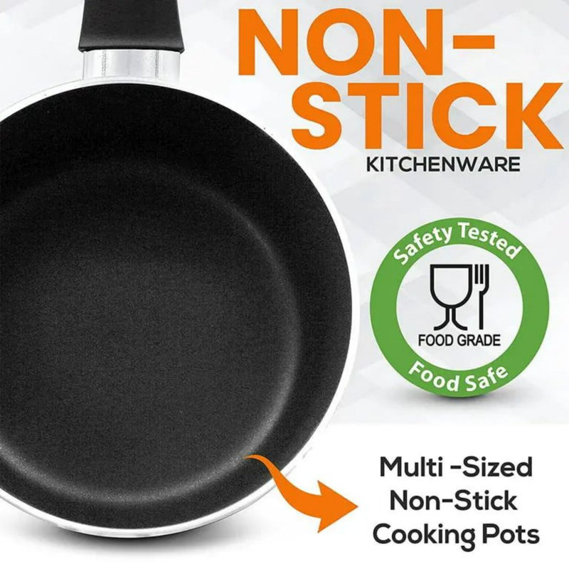 15-Piece Black Aluminum Non-Stick Cookware Set with Utensils