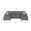 Comfortable U - Shaped Modular Sectional Sofa With Plush Cushions And Versatile Seating Options Dark Grey-119138379