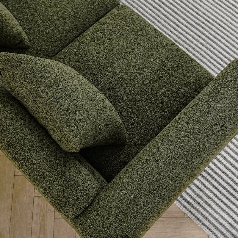 81Inch Oversized 3 Seater Sectional Sofa, Living Room Comfort Fabric Sectional Sofa - Deep Seating Sectional Sofa, Soft Sitting With 3 Pillows For Living Room, Bedroom, Office Teddy (W834S00033)