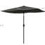 Parasol rectangulaire gris foncé de 6,5 pi x 10 pi. Parasol de table spacieux pour l'extérieur. Protégé. Manivelle pratique et inclinaison réglable. Évent pour construction stable