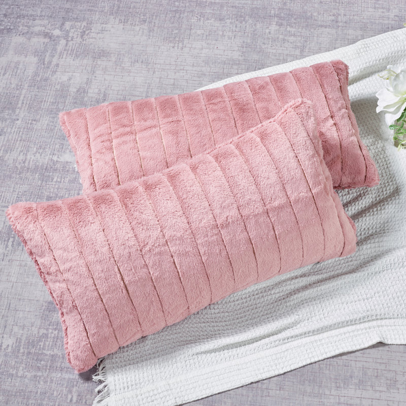 Super Mink Polyester Zip Pillow Cover, Rose Smoke