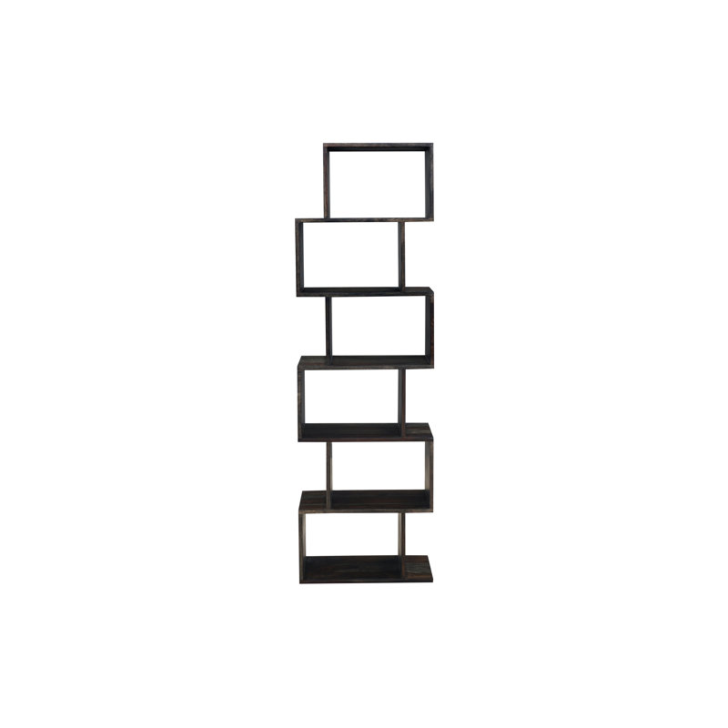 Bibliothèque géométrique en bois massif Gaugain, (6 tablettes) H 70,3 po x l 21,6 po x P 11,8 po
