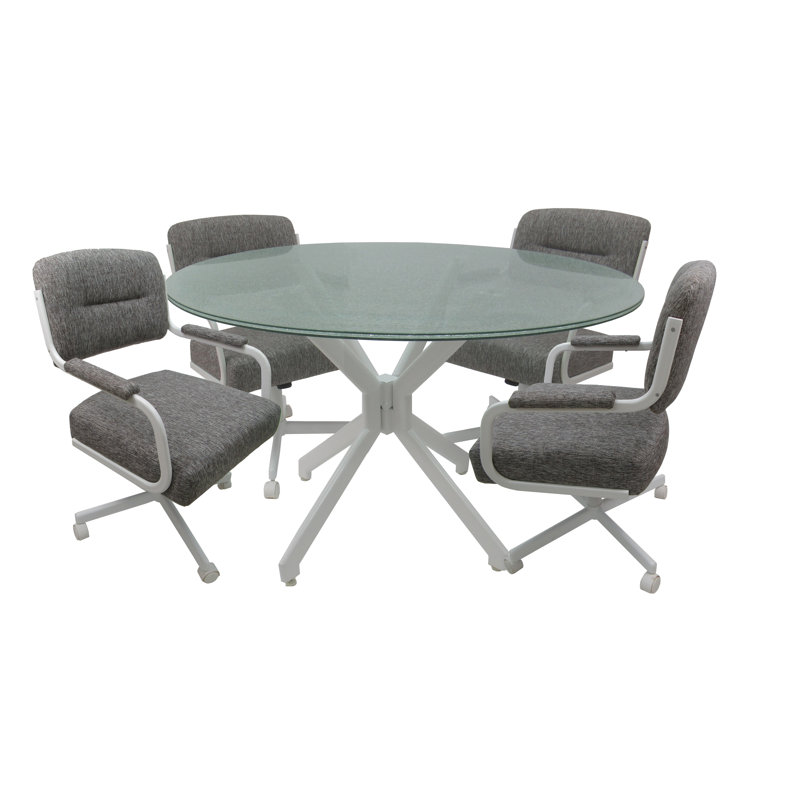 Ensemble repas 5 pièces Houle Seker Caster, Gris mojave, Blanc
