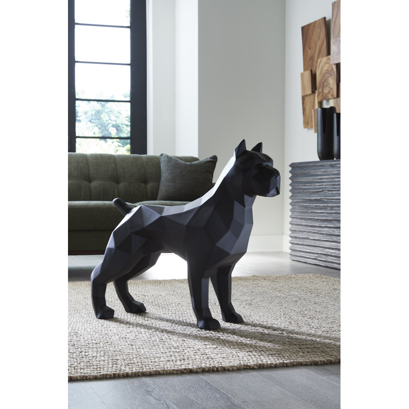 Sculpture Pitbull Facet, noir mat