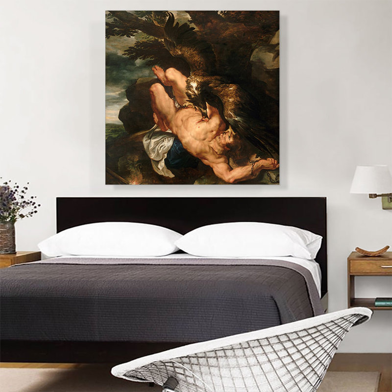 «Prometheus Bound» par Peter Paul Rubens - reproduction d'art sur toile tendue, H 36 po x l 36 po x 1,5 po