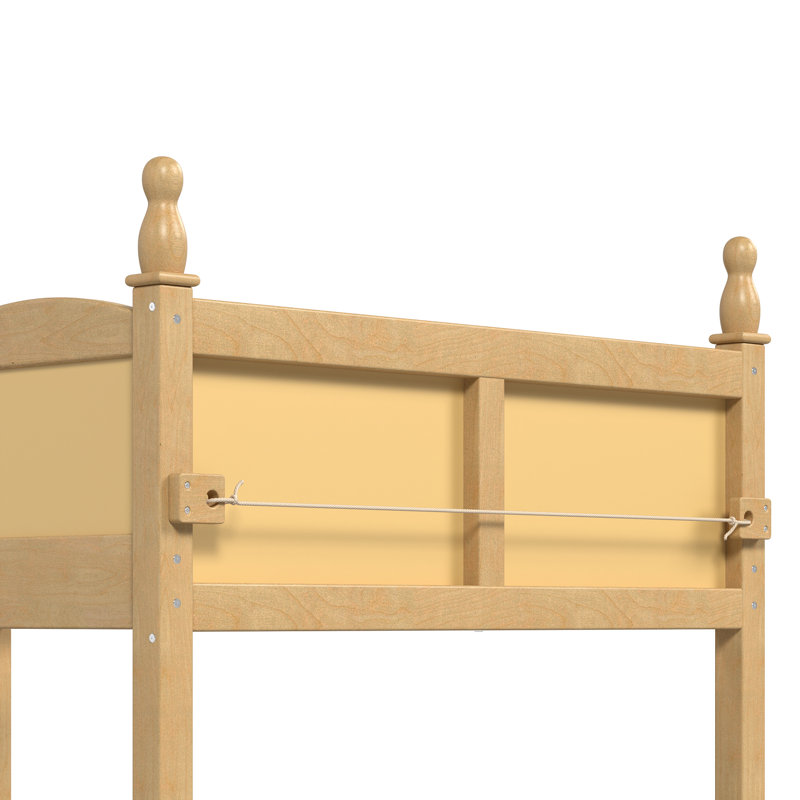 Lit mezzanine simple sécuritaire avec rangement, chambre d'enfant moderne en bois aggloméré