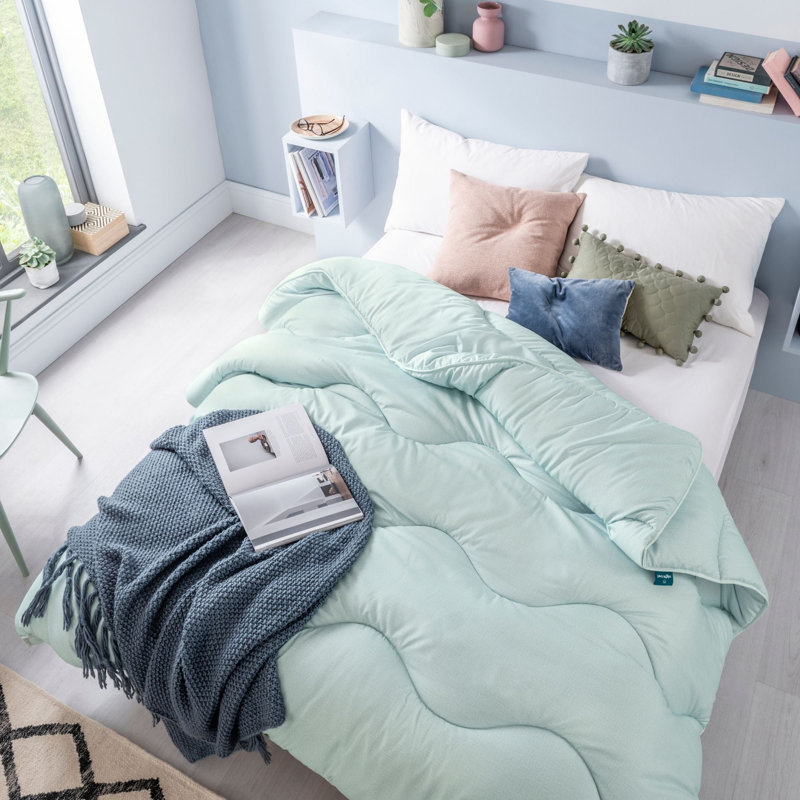 Édredon en lin tout-en-un, Édredon grand en duvet, Vert aurore